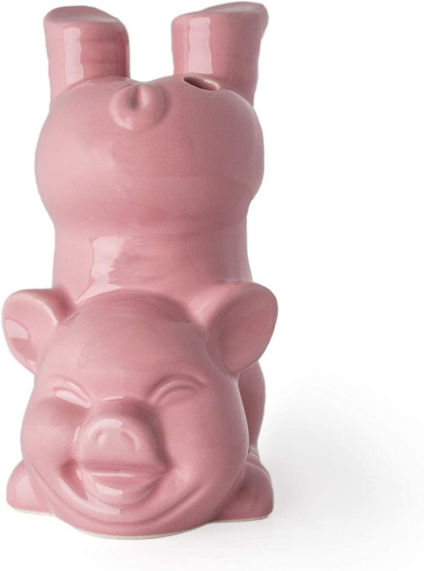 Pink Pig Bottoms Up Ceramic Cocktail Tiki Mug