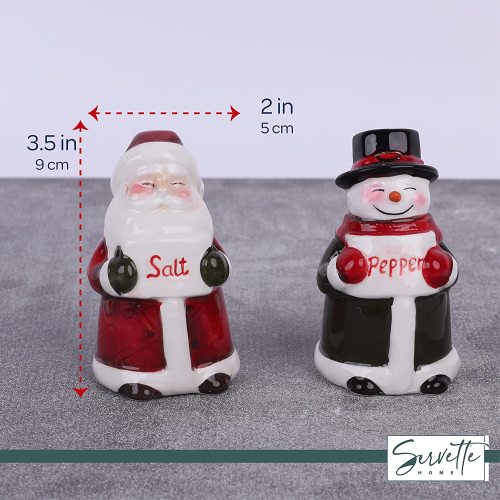 Snowman and Santa Salt and Pepper Shaker