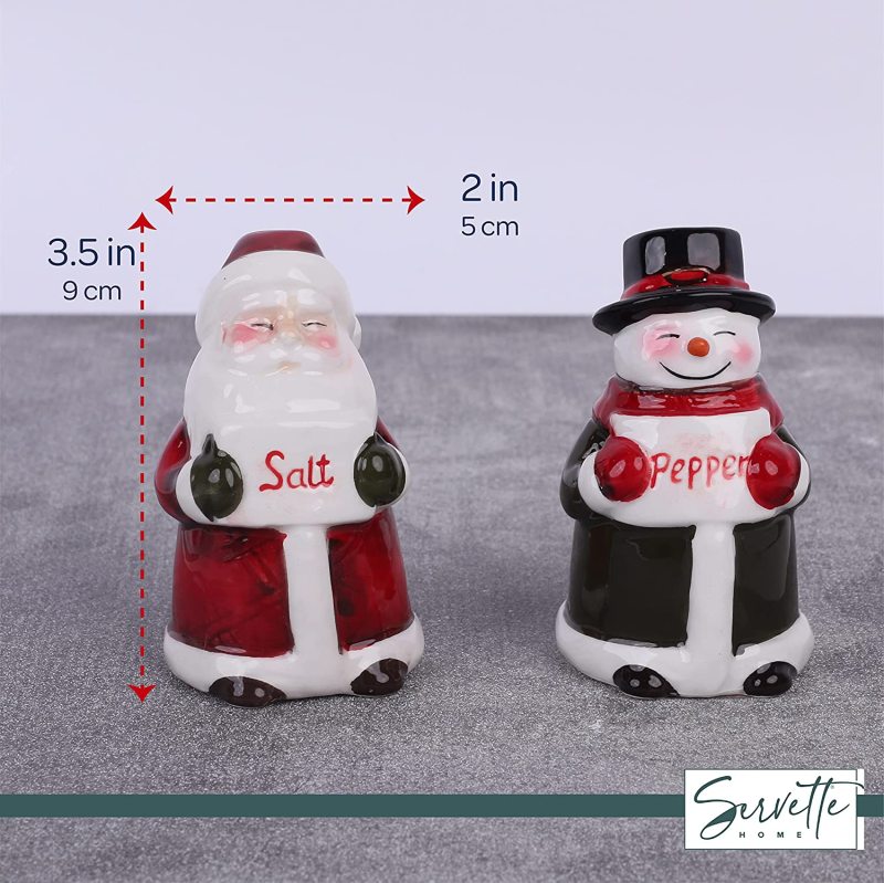 Snowman and Santa Salt and Pepper Shaker