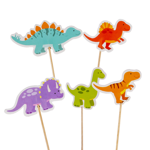 50Pcs Dinosaur Cupcake Toppers Picks Cute Baby Shower Dinosaur Cake Toppers for Dinosaur Party Decoration Supplies