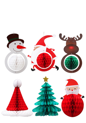 Merry Christmas Tissue Paper Honeycomb