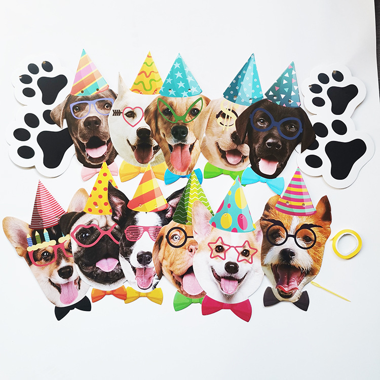 Dog Birthday Banner Birthday Garland Dog Theme Party Bunting Decoration Baby Shower Party Supplies