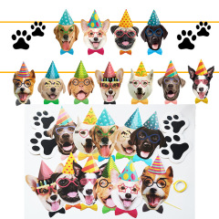 Dog Birthday Banner Birthday Garland Dog Theme Party Bunting Decoration Baby Shower Party Supplies