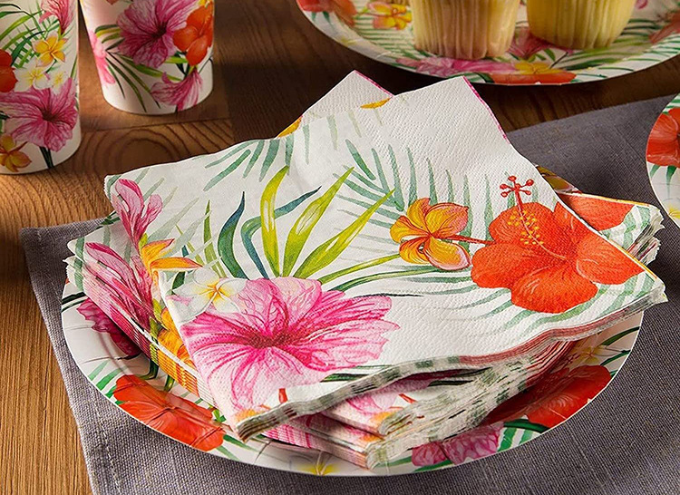 168pcs Flower Party Paper Napkins Plates Cups Kits Party Tableware Event & Party Supplies 24 guests