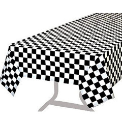 Party Decoration Black and White Tartan Plaid Race Car Paper Tableware Set 24 Guest Kid Birthday Party Customized