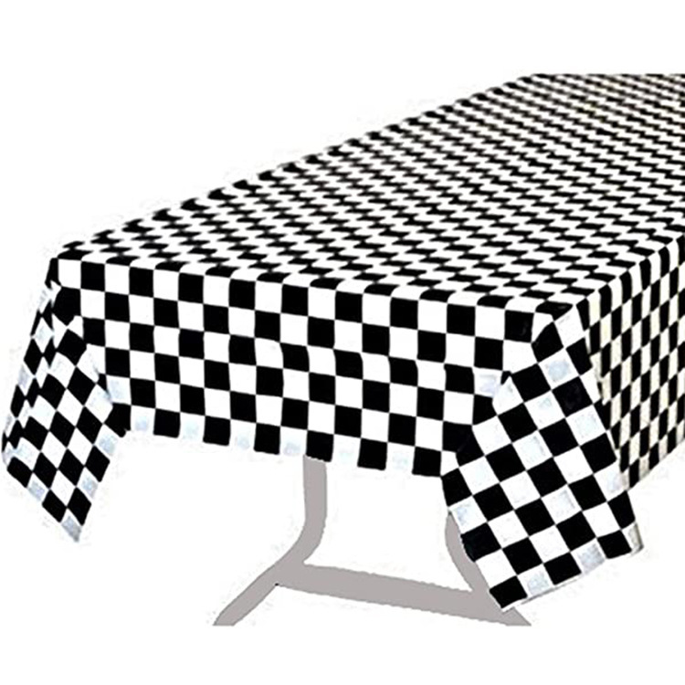Party Decoration Black and White Tartan Plaid Race Car Paper Tableware Set 24 Guest Kid Birthday Party Customized