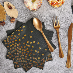 Gold dot disposable plates cups and napkins birthday party supplies tableware Sets Party Decorations Supplies