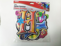 Paper Birthday Decoration For Men Or Boy Party Supplies,Blue And Gold Happy Birthday Banner