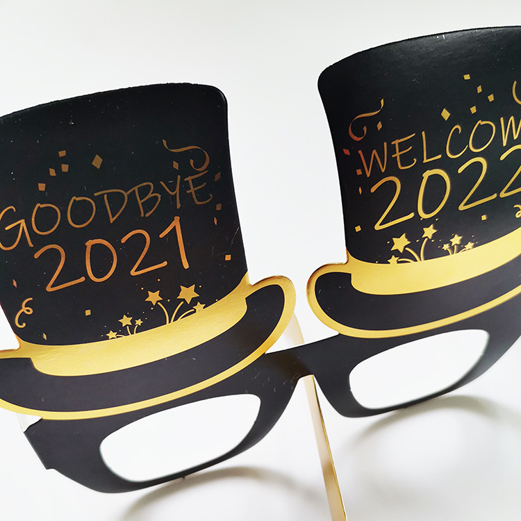 New Year Party Paper Glasses Company Annual Meeting Photo Props Glasses Decoration