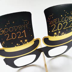 New Year Party Paper Glasses Company Annual Meeting Photo Props Glasses Decoration