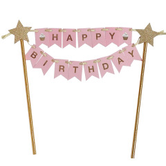 Happy Birthday party decorations kids birthday cake supplies accessories cupcake toppers paper straws