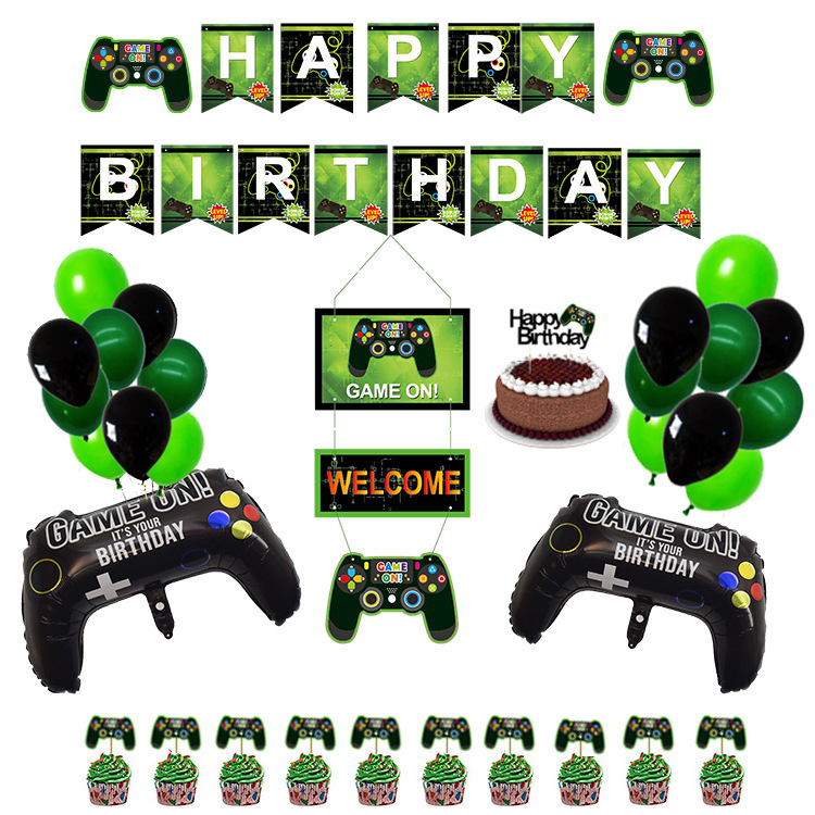 34pcs Video Game Party Tableware Set - Game Theme Party Supplies for Boy Game Players Geeks