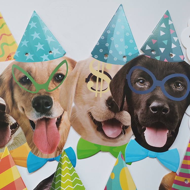 Dog Birthday Banner Birthday Garland Dog Theme Party Bunting Decoration Baby Shower Party Supplies