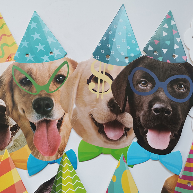 Dog Birthday Banner Birthday Garland Dog Theme Party Bunting Decoration Baby Shower Party Supplies