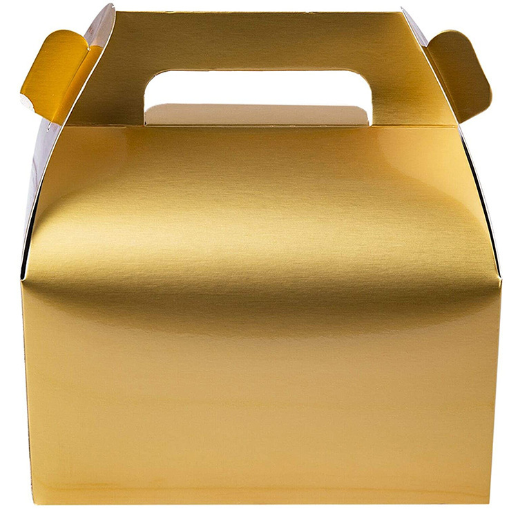 Bulk Gold Paper Hand Cake Boxes and Gift Boxes Cupcake Packaging Box Wholesale Custom Transparent Mini Cupcake Box