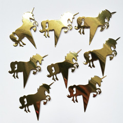 Unicorn Cupcake Toppers Reversible Food Picks Cake for Girl Birthday Party Decorations