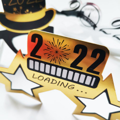 New Year Party Paper Glasses Company Annual Meeting Photo Props Glasses Decoration