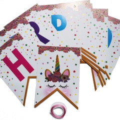 Kid Birthday Party Supplies Baby Shower Decoration New Paper Bunting Banners Flags Happy Birthday Banner