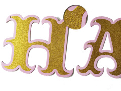 Happy Birthday Banner White & Gold Party Decorations Unique Paper Birthday Bunting Flag Banner