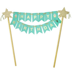 Happy Birthday party decorations kids birthday cake supplies accessories cupcake toppers paper straws