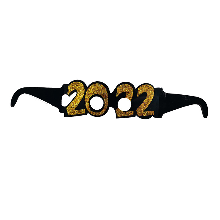 6 pcs Happy New Year Paper Eyeglasses 2022 Eyeglass Fancy New Year Party Glasses 2022 New Year's Eve Party Supplies