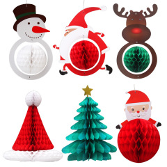Wholesale merry christmas tissue paper honeycomb 20CM for baby birthday christmas festival decoration