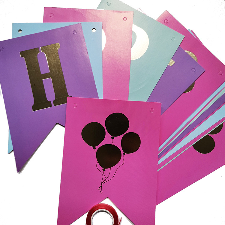 Kid Birthday Party Supplies Baby Shower Decoration New Paper Bunting Banners Flags Happy Birthday Banner