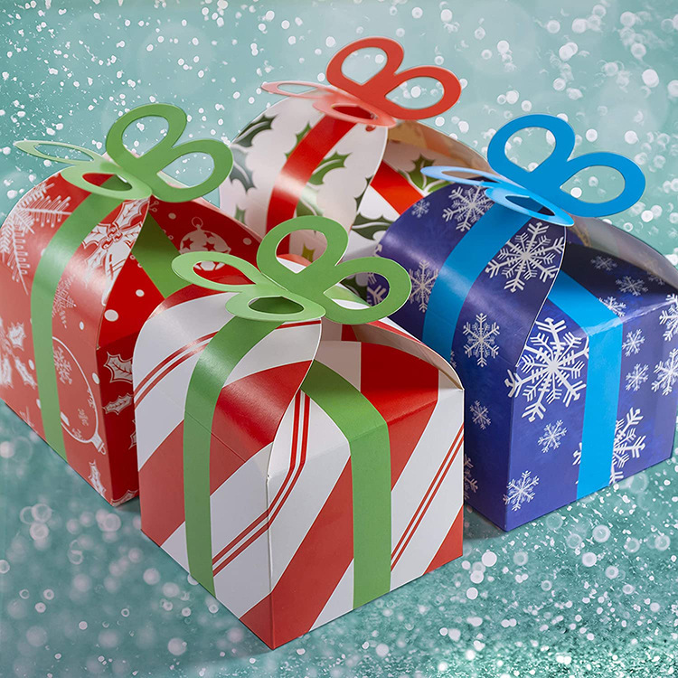 Bakery Boxes for Christams Custom printing folding Eco-Friendly biodegradable paper muffin cupcake box gift box for food bakery cake