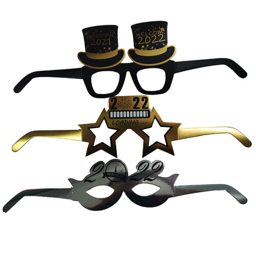 New Year Party Paper Glasses Company Annual Meeting Photo Props Glasses Decoration