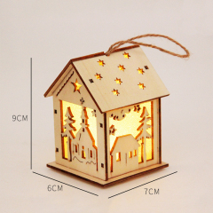 Wholesale Christmas Pendant Mini Wood House Decoration For Gift