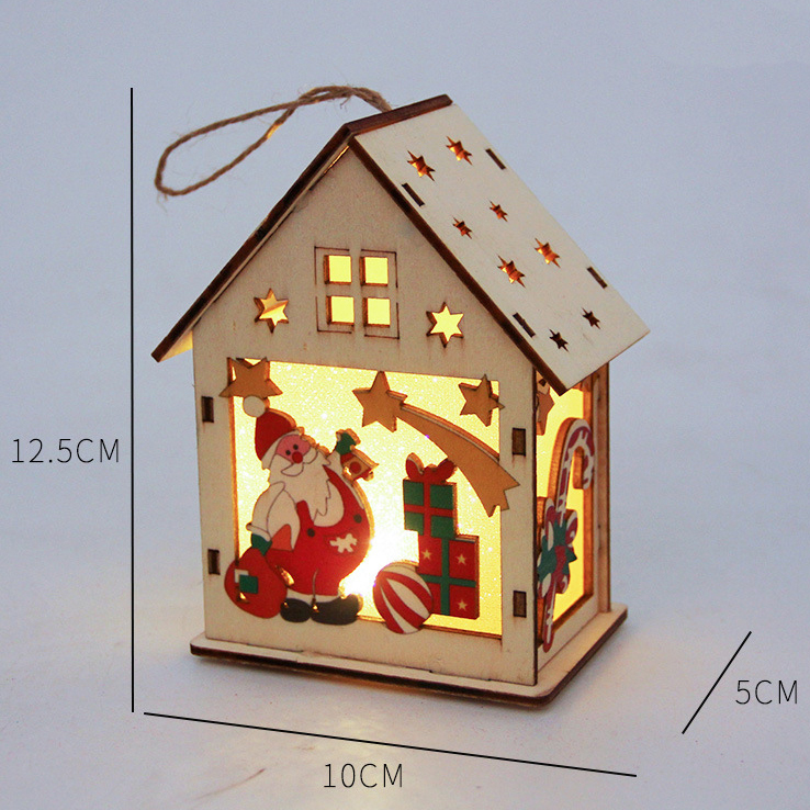 Wholesale Christmas Pendant Mini Wood House Decoration For Gift