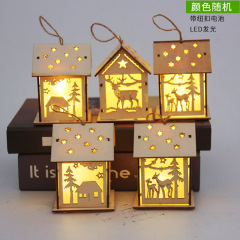 Wholesale Christmas Pendant Mini Wood House Decoration For Gift