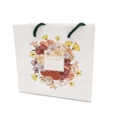 Custom logo private label mini luxury boutique retail thank you gift paperbag with handle personalized white paper shopping bags