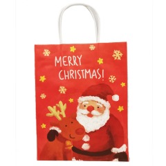 Tote Bag Kraft Paper Bag Storage Gift Packaging Christmas Gift Paper Bag Red Handbag