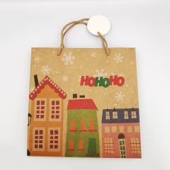 Kraft Paper Gift Bags Snowflakes Merry Christmas Candy Cookie Packaging Bag Boxes 2022 New Year Party Natal Kids Favors