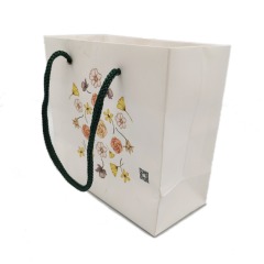 Custom logo private label mini luxury boutique retail thank you gift paperbag with handle personalized white paper shopping bags