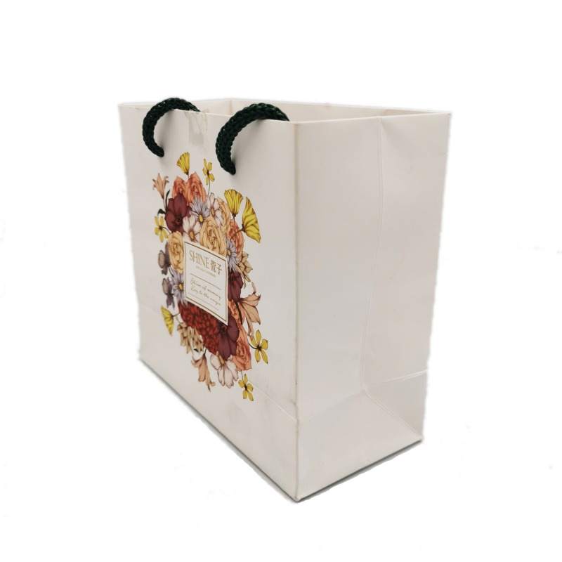 Custom logo private label mini luxury boutique retail thank you gift paperbag with handle personalized white paper shopping bags