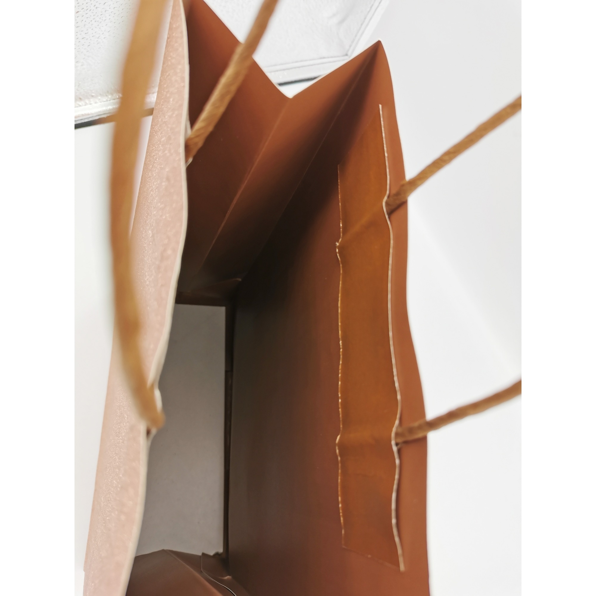 Custom Printed Your Own Logo Pink Rose Gold Glitter Kraft Paper Favor Bags With Handle