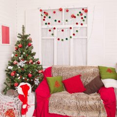 Felt Ball Garland Felt Banner Holiday Holly and Berries Felt Banner Pom Pom Garland