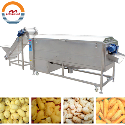 Automatic potato carrot washing and peeling machine industrial cassava ginger brush washer peeler