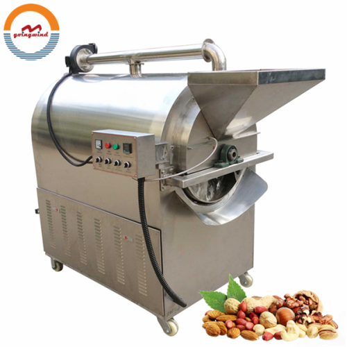 Automatic nut bean seeds grain roasting machine peanut chestnut sunflower cocoa chickpea electric gas fire rotary drum roaster