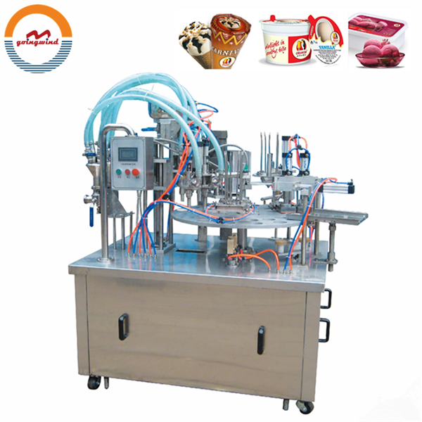 Automatic ice cream filling sealing machine,Liquid/Paste cup filling