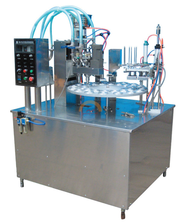 Automatic ice cream filling sealing machine,Liquid/Paste cup filling