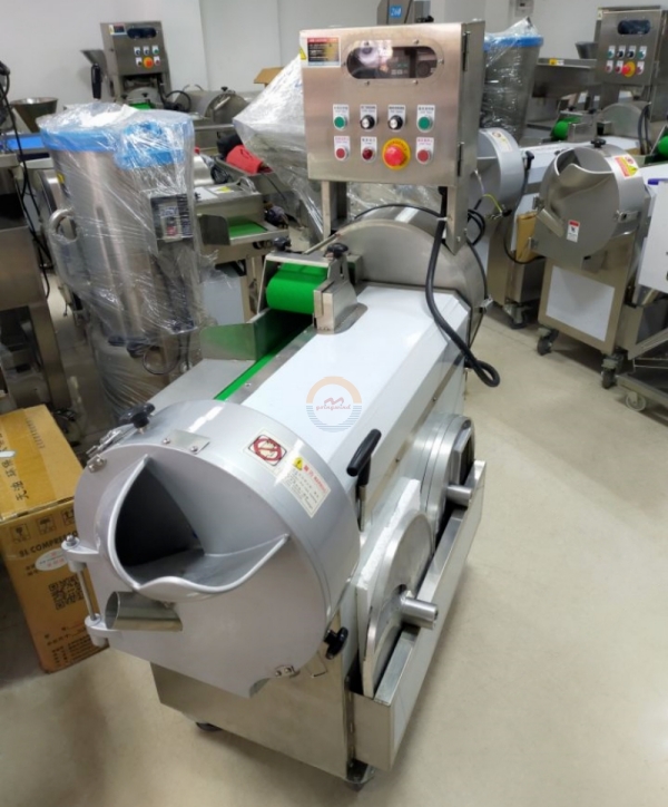 Good Price Automatic Double Head Vegetable Cutting Machine Auto Conveyor Belt Type Two Heads Vegetables Cutter for Sale