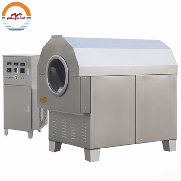 Automatic Peanut Electromagnetic Roasting Machine Auto Roasted Sesame Seeds Almonds Nuts Induction Drum Roaster for Sale