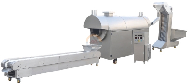 Automatic Continuous Nut Roasting Machine Auto Continous Cocoa Bean Dry Nuts Electric Gas Roaster Continues Roasters for Sale