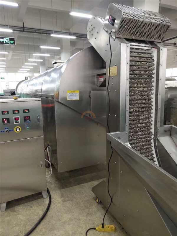 Automatic Continuous Nut Roasting Machine Auto Continous Cocoa Bean Dry Nuts Electric Gas Roaster Continues Roasters for Sale