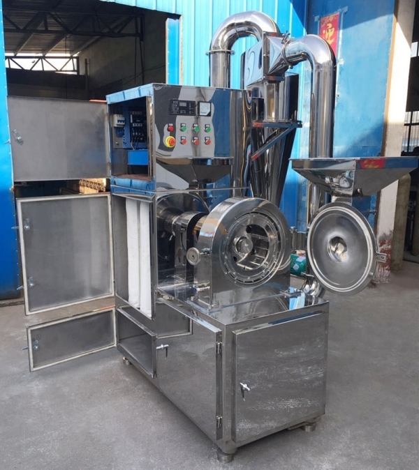 Automatic Dust Collector Powder Grinding Machine Auto Food Herbs Spice Grinder Herb Pulverizer Hammer Mill with Cyclone for Sale