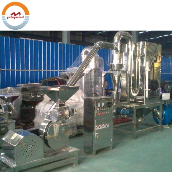 Automatic Dust Collector Powder Grinding Machine Auto Food Herbs Spice Grinder Herb Pulverizer Hammer Mill with Cyclone for Sale