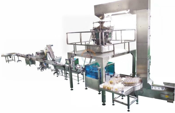 Automatic Jar Bottle Granule Weighting Filling Capping Machine Auto Nut Bean Grain Weighing Packaging Line Machinery for Sale